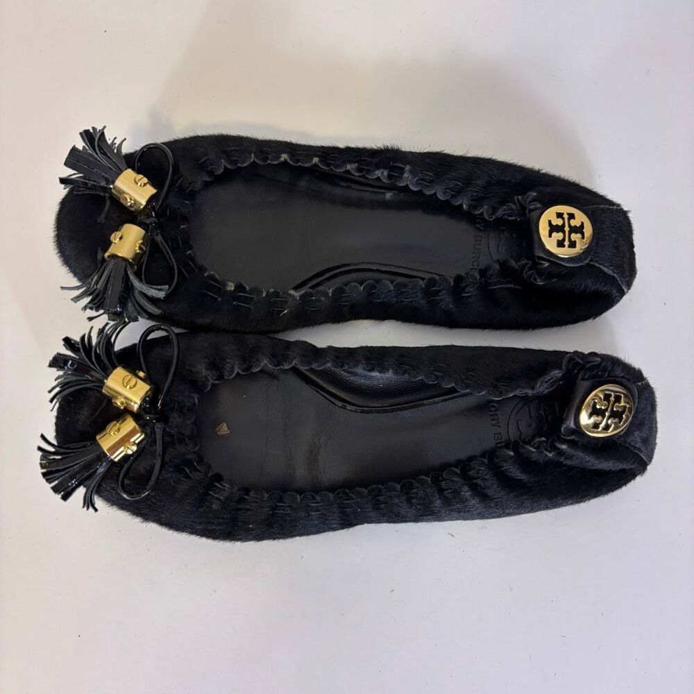 Tory Burch Black Calf Hair Ballet Flats Size 6